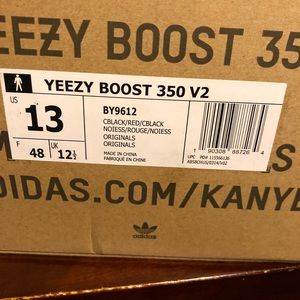 Yeezy 350 boost cblack/red/cblack v2